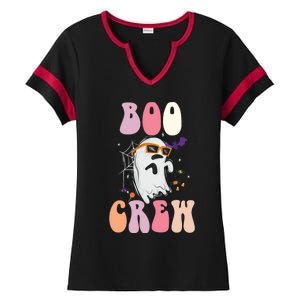 Boo Crew Cute Ghost Halloween Costume Spooky Season Cute Gift Ladies Halftime Notch Neck Tee