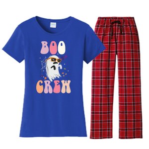 Boo Crew Cute Ghost Halloween Costume Spooky Season Cute Gift Women's Flannel Pajama Set