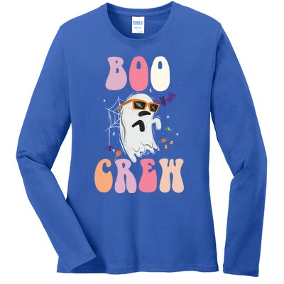 Boo Crew Cute Ghost Halloween Costume Spooky Season Cute Gift Ladies Long Sleeve Shirt