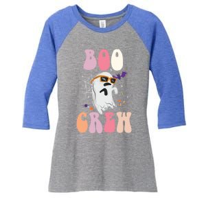 Boo Crew Cute Ghost Halloween Costume Spooky Season Cute Gift Women's Tri-Blend 3/4-Sleeve Raglan Shirt