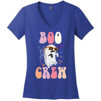 Boo Crew Cute Ghost Halloween Costume Spooky Season Cute Gift Women's V-Neck T-Shirt