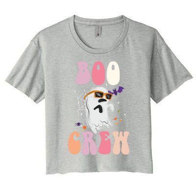 Boo Crew Cute Ghost Halloween Costume Spooky Season Cute Gift Women's Crop Top Tee