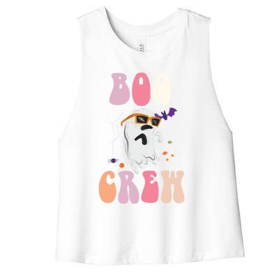 Boo Crew Cute Ghost Halloween Costume Spooky Season Cute Gift Women's Racerback Cropped Tank