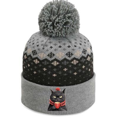 Black Christmas Cat Coffee Mug The Baniff Cuffed Pom Beanie