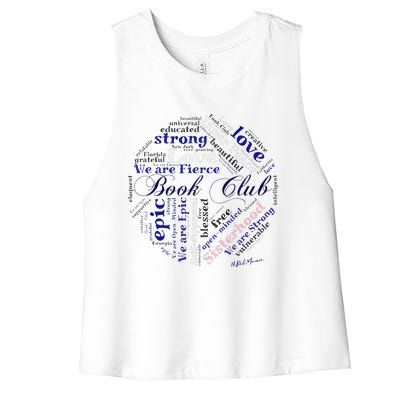 Book Club custom design Belmoun  Women's Racerback Cropped Tank