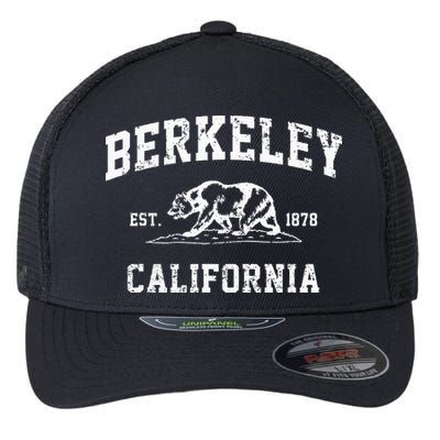 Berkeley California CA Retro Vintage Cali Bear Republic Flexfit Unipanel Trucker Cap