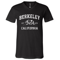 Berkeley California CA Retro Vintage Cali Bear Republic V-Neck T-Shirt