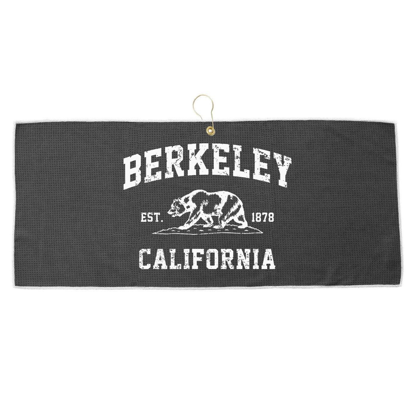 Berkeley California CA Retro Vintage Cali Bear Republic Large Microfiber Waffle Golf Towel