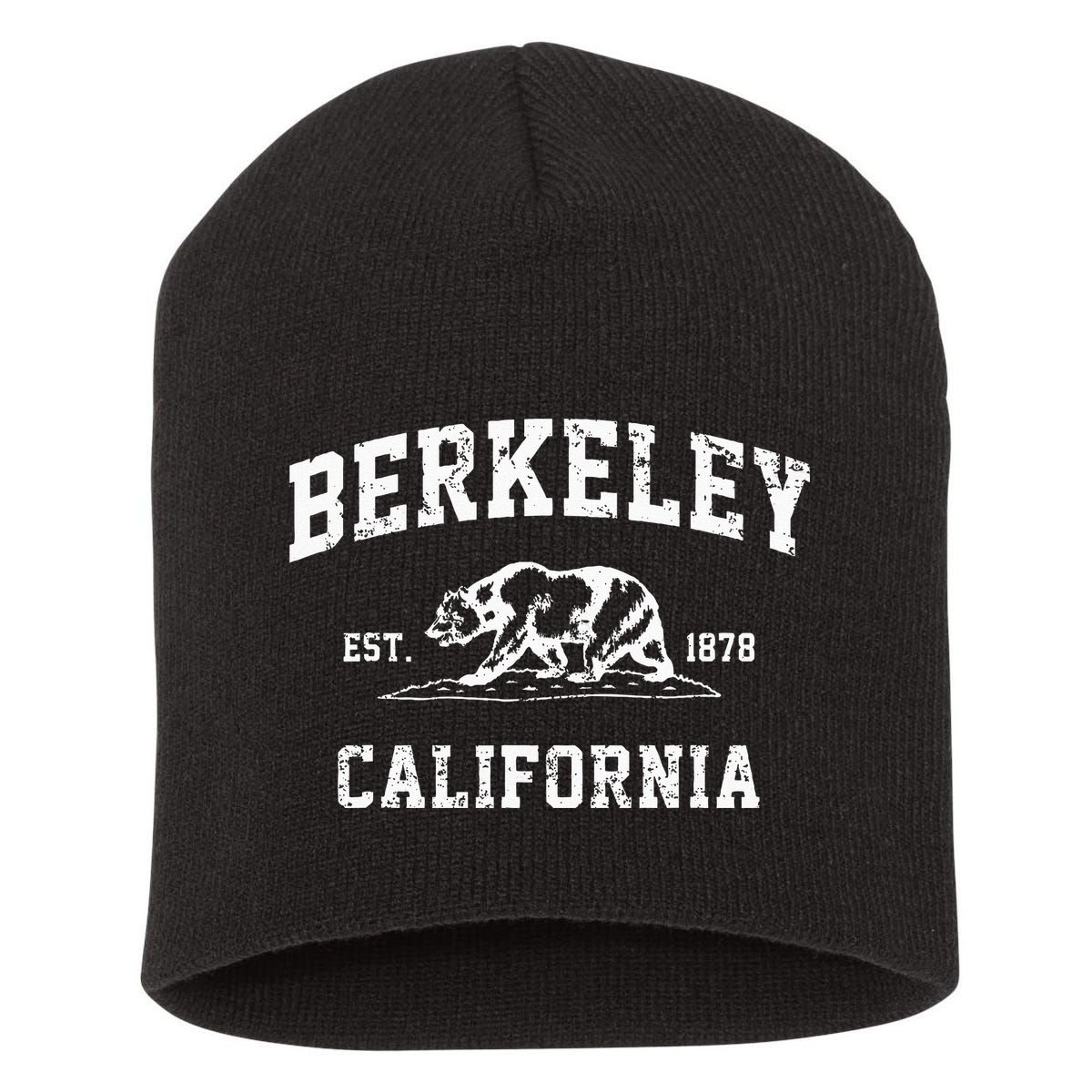 Berkeley California CA Retro Vintage Cali Bear Republic Short Acrylic Beanie