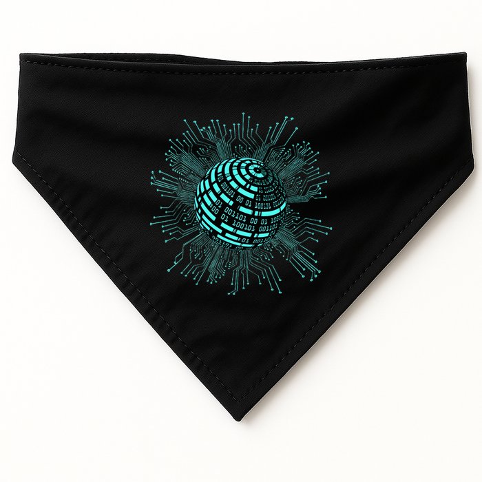 Binary Coding Computer Nerd Geeks Programmer Funny Coding  USA-Made Doggie Bandana