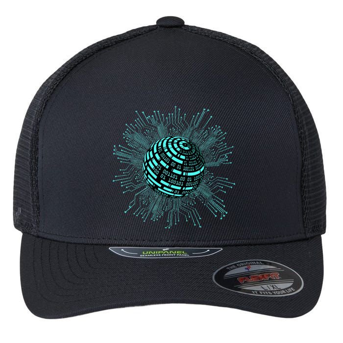 Binary Coding Computer Nerd Geeks Programmer Funny Coding  Flexfit Unipanel Trucker Cap