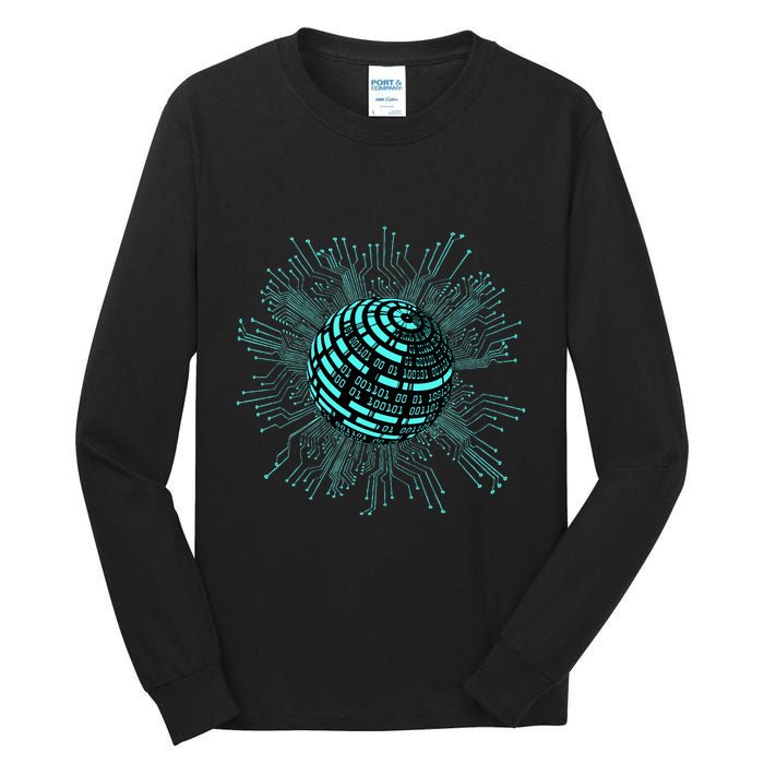 Binary Coding Computer Nerd Geeks Programmer Funny Coding  Tall Long Sleeve T-Shirt