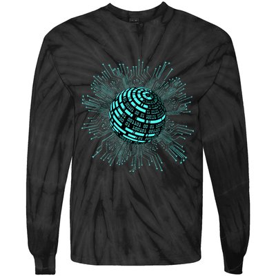 Binary Coding Computer Nerd Geeks Programmer Funny Coding  Tie-Dye Long Sleeve Shirt