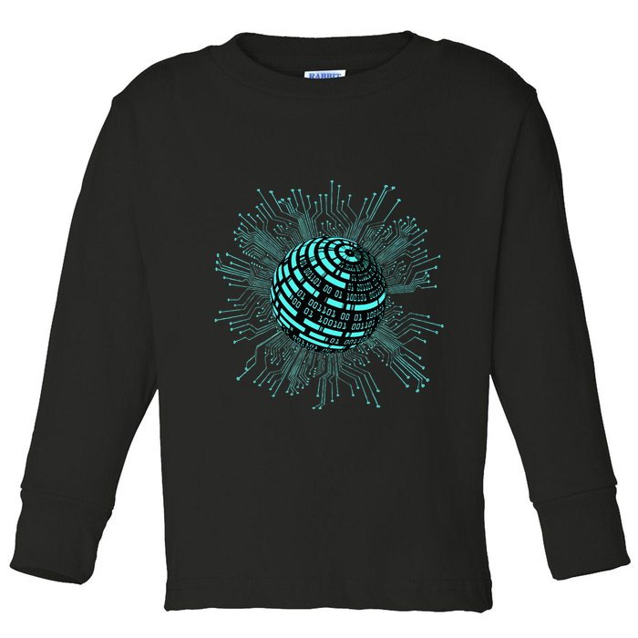 Binary Coding Computer Nerd Geeks Programmer Funny Coding  Toddler Long Sleeve Shirt