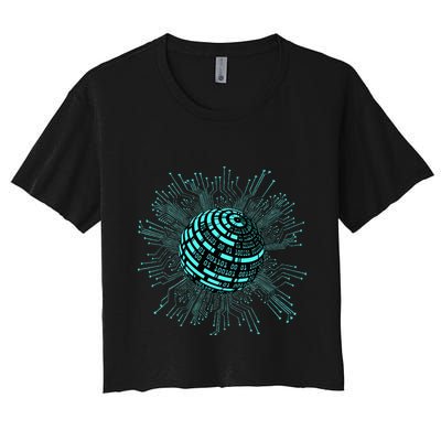 Binary Coding Computer Nerd Geeks Programmer Funny Coding  Crop Top