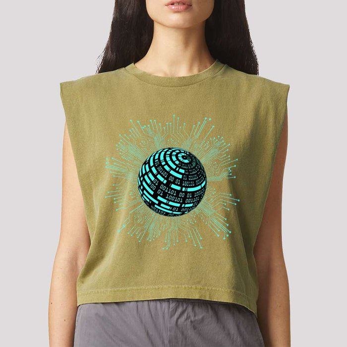 Binary Coding Computer Nerd Geeks Programmer Funny Coding  Garment-Dyed Women's Muscle Tee