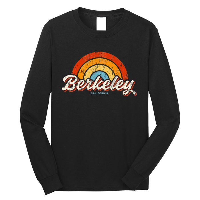 Berkeley California Ca Vintage Rainbow Retro 70s Long Sleeve Shirt