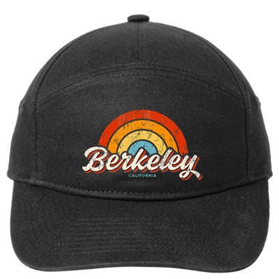 Berkeley California Ca Vintage Rainbow Retro 70s 7-Panel Snapback Hat