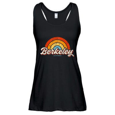 Berkeley California Ca Vintage Rainbow Retro 70s Ladies Essential Flowy Tank