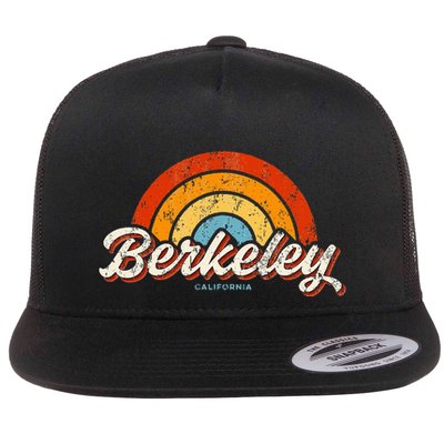 Berkeley California Ca Vintage Rainbow Retro 70s Flat Bill Trucker Hat