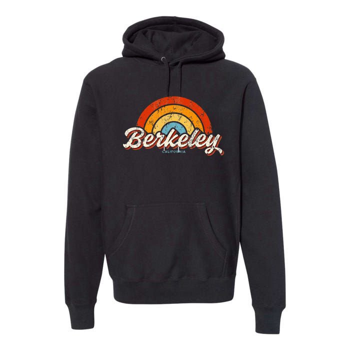 Berkeley California Ca Vintage Rainbow Retro 70s Premium Hoodie