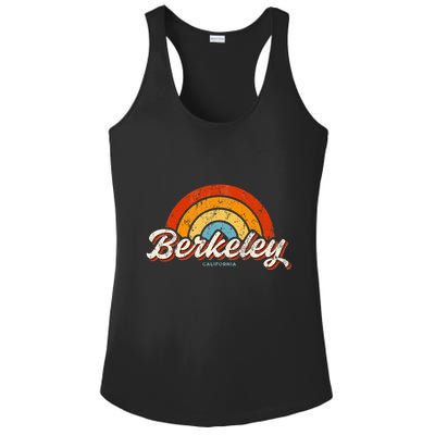 Berkeley California Ca Vintage Rainbow Retro 70s Ladies PosiCharge Competitor Racerback Tank