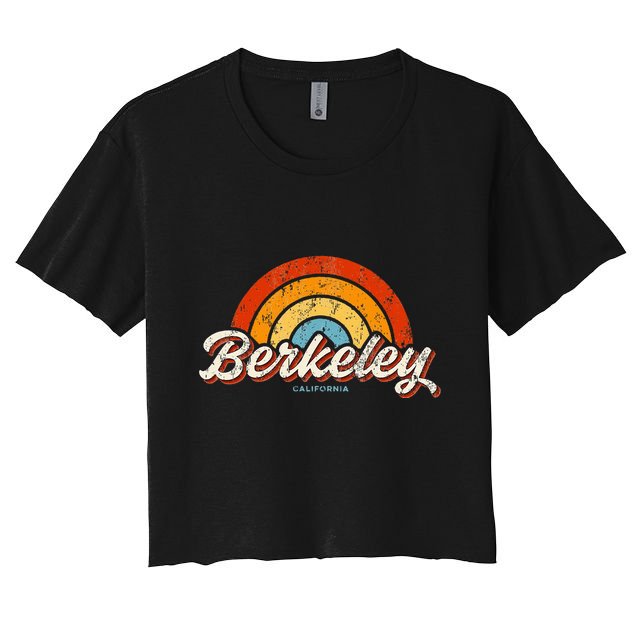 Berkeley California Ca Vintage Rainbow Retro 70s Women's Crop Top Tee