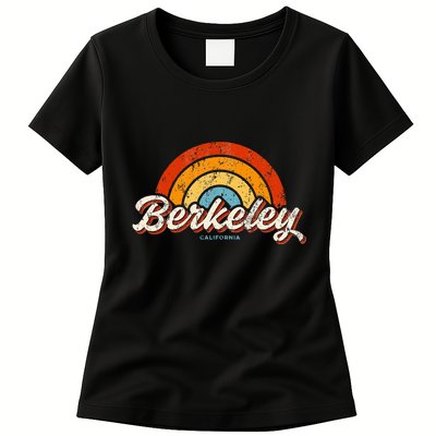 Berkeley California Ca Vintage Rainbow Retro 70s Womens T-Shirt
