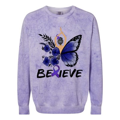 Butterfly Colon Cancer Colorblast Crewneck Sweatshirt