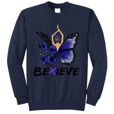 Butterfly Colon Cancer Tall Sweatshirt