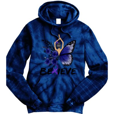 Butterfly Colon Cancer Tie Dye Hoodie