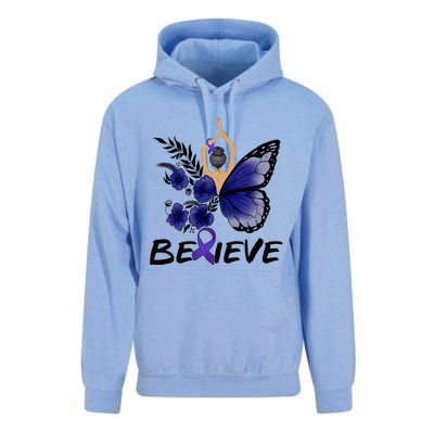 Butterfly Colon Cancer Unisex Surf Hoodie