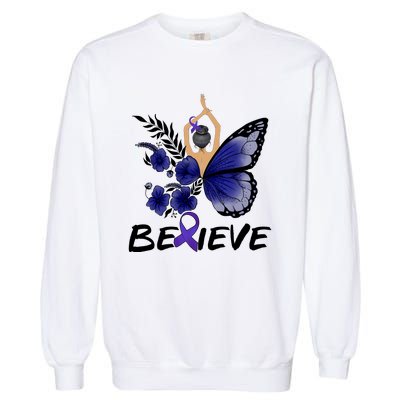 Butterfly Colon Cancer Garment-Dyed Sweatshirt