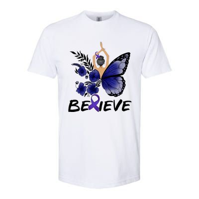 Butterfly Colon Cancer Softstyle CVC T-Shirt