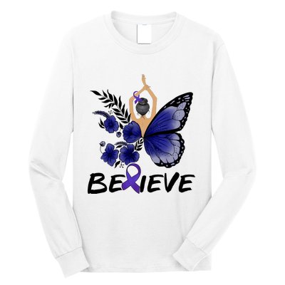 Butterfly Colon Cancer Long Sleeve Shirt