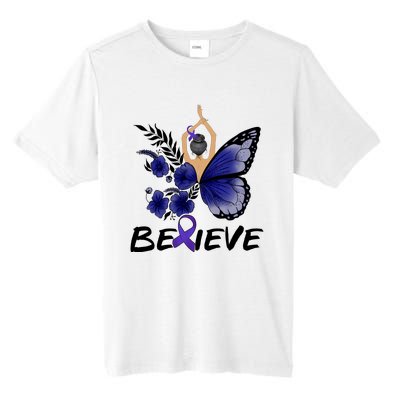 Butterfly Colon Cancer Tall Fusion ChromaSoft Performance T-Shirt