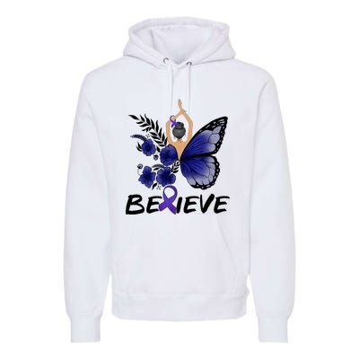 Butterfly Colon Cancer Premium Hoodie