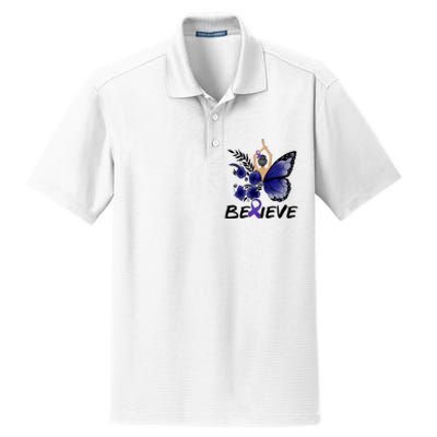 Butterfly Colon Cancer Dry Zone Grid Polo