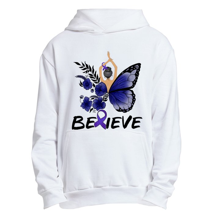 Butterfly Colon Cancer Urban Pullover Hoodie