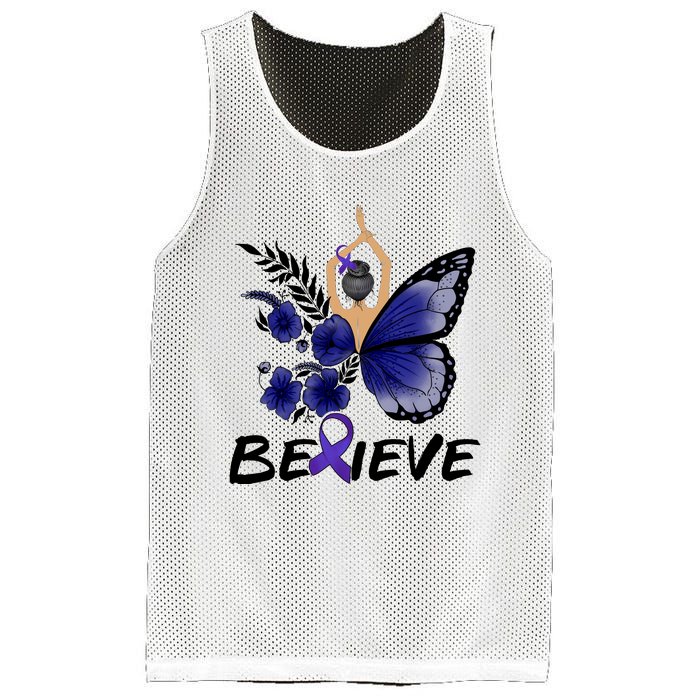 Butterfly Colon Cancer Mesh Reversible Basketball Jersey Tank