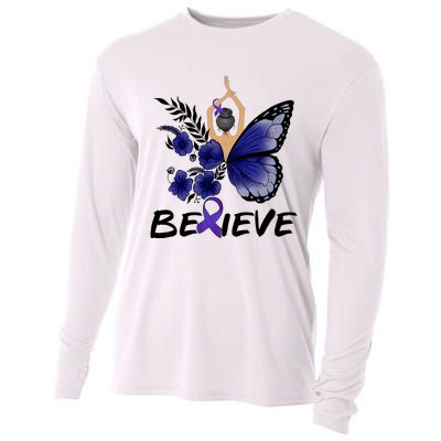 Butterfly Colon Cancer Cooling Performance Long Sleeve Crew