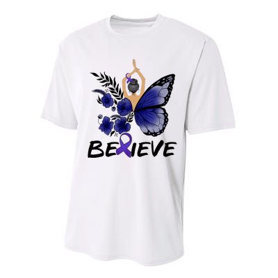 Butterfly Colon Cancer Performance Sprint T-Shirt