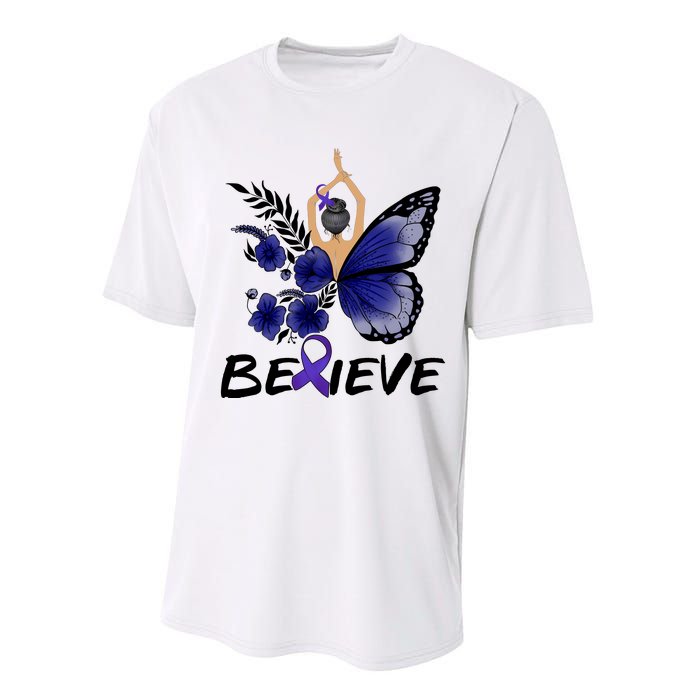 Butterfly Colon Cancer Performance Sprint T-Shirt