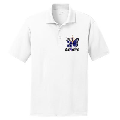 Butterfly Colon Cancer PosiCharge RacerMesh Polo