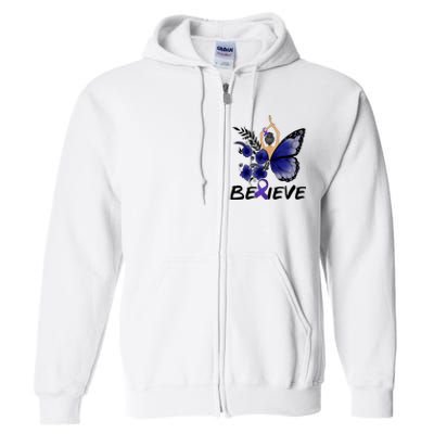 Butterfly Colon Cancer Full Zip Hoodie