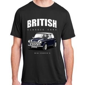 British Classic Car Dark Blue Mini Sports Car Adult ChromaSoft Performance T-Shirt