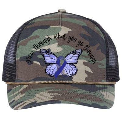 Butterfly Colon Cancer Retro Rope Trucker Hat Cap