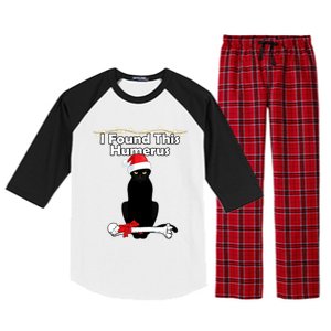 Black Cat Christmas Lights Xmas Funny Cats Gift Raglan Sleeve Pajama Set