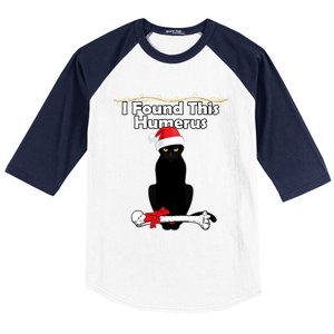 Black Cat Christmas Lights Xmas Funny Cats Gift Baseball Sleeve Shirt