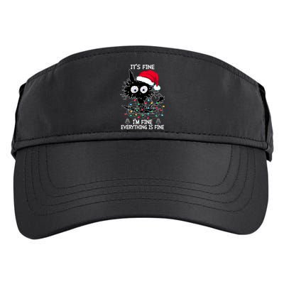 Black Cat christmas It's Fine I'm Fine Everything Is Fine Adult Drive Performance Visor